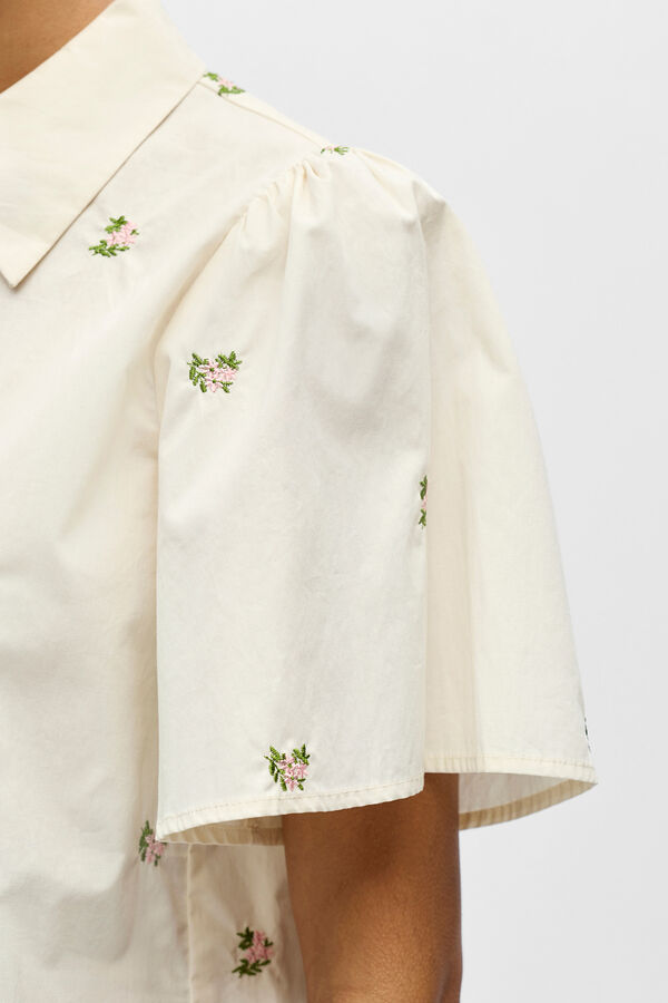 Object Camisa de manga curta bordada Branco