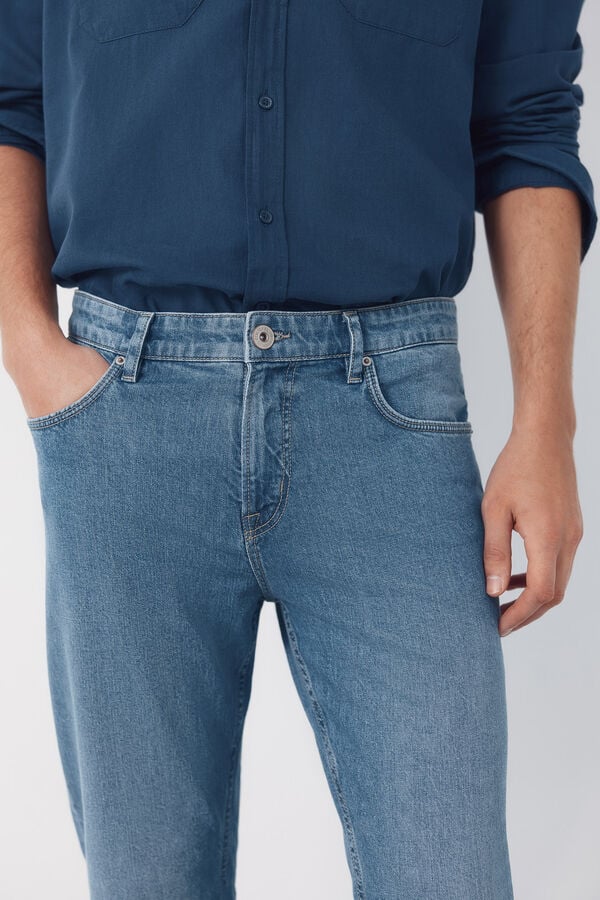 Cortefiel Regular-fit lightweight jeans Blue