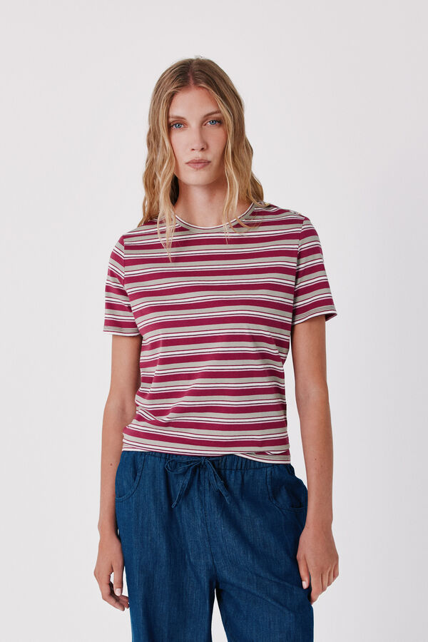 Cortefiel Gold button basic T-shirt Multicolour