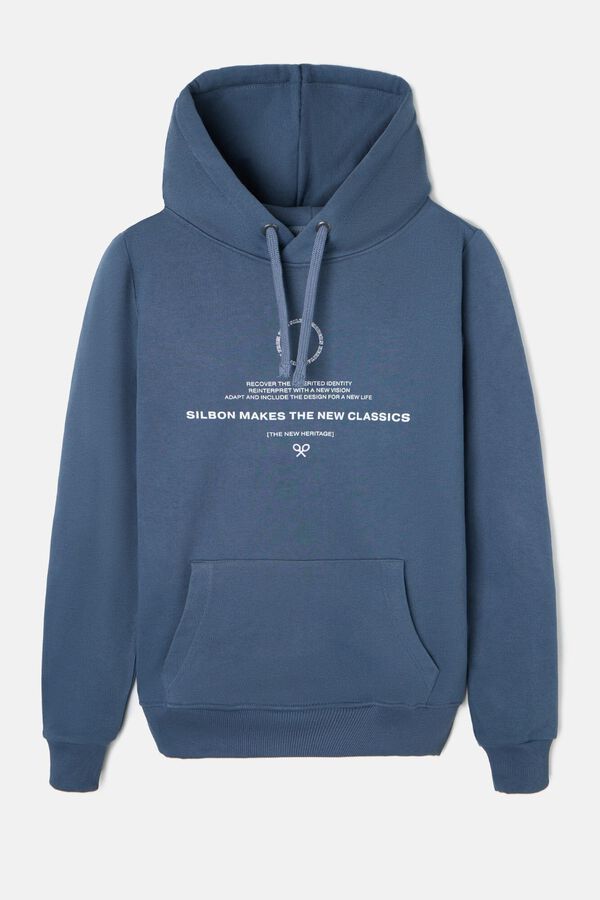 Silbon Novo Sweatshirt cl&aacute;ssico com capuz Azul