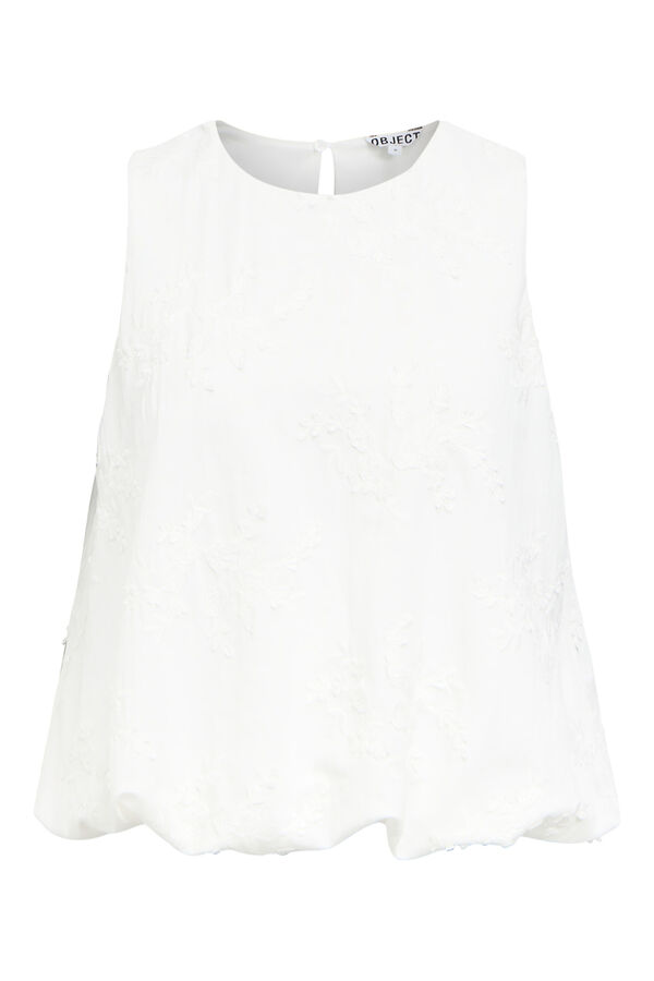 Object Top com mangas bufantes bordado Branco