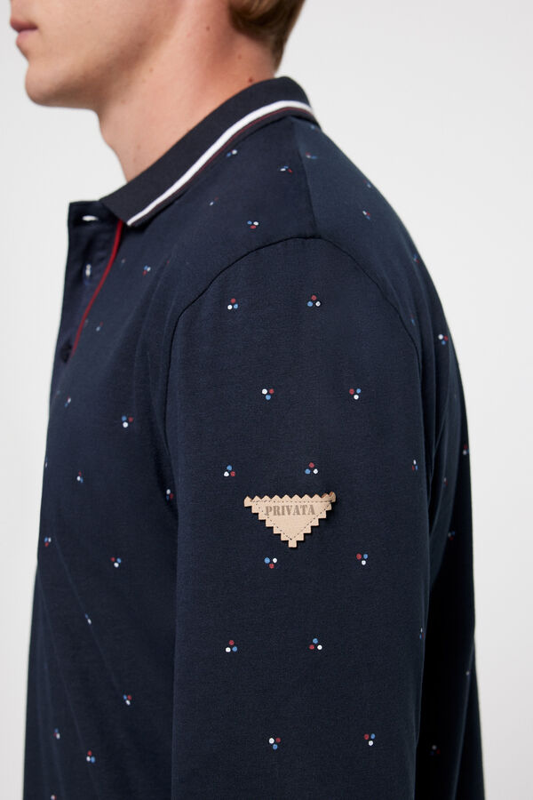 Privata Printed polo shirt  Blue