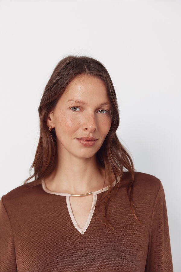 Cortefiel Top teardrop contrast Dark brown