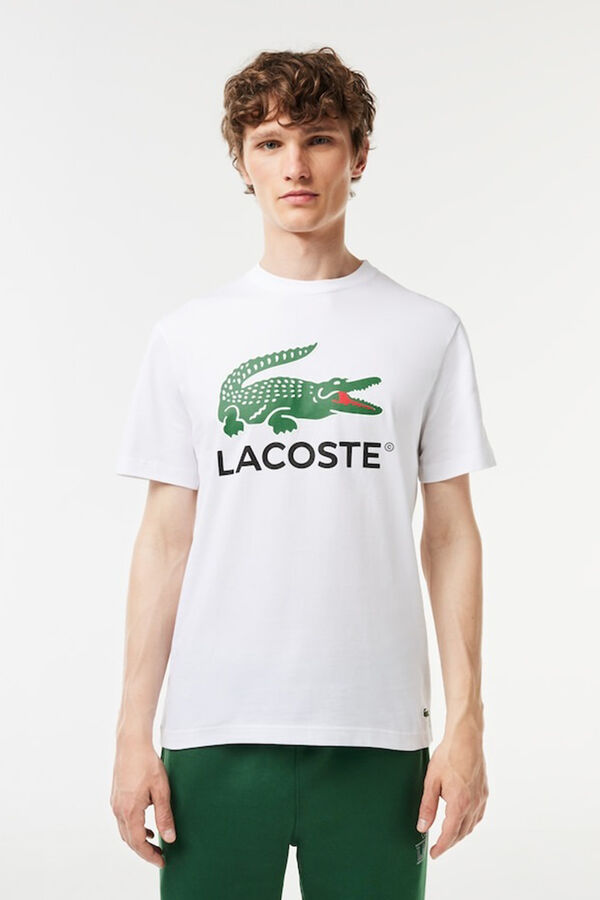 Cortefiel Men's Cotton Jersey Signature Print T-Shirt White