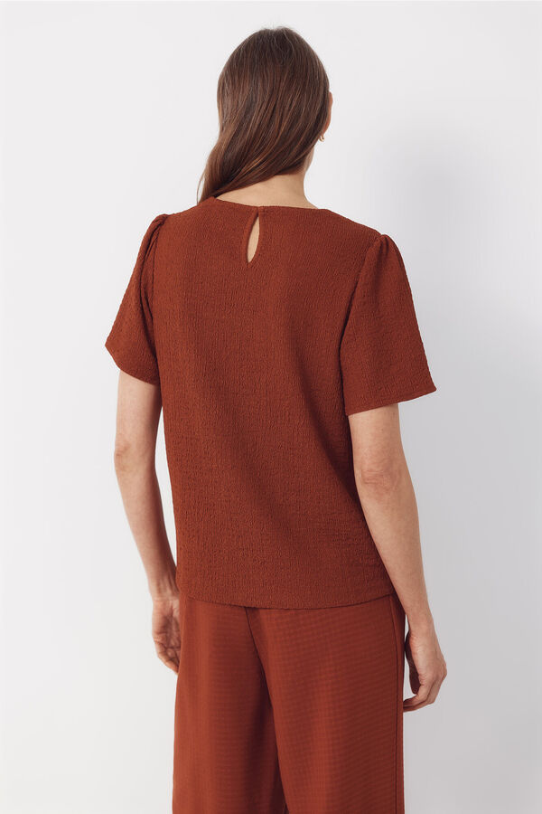 Cortefiel Combined guipure top Brown