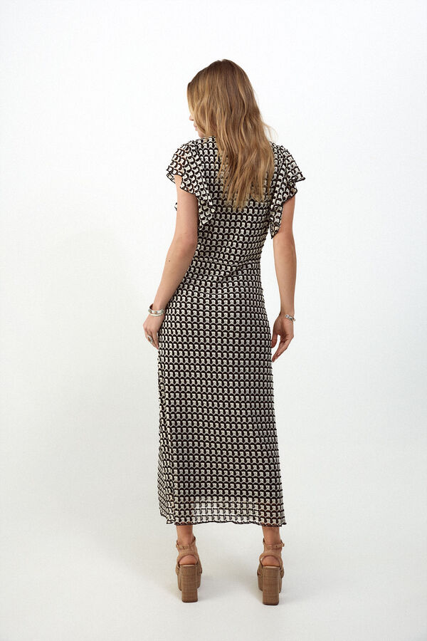 Cortefiel Vestido estructura multicolor Negro