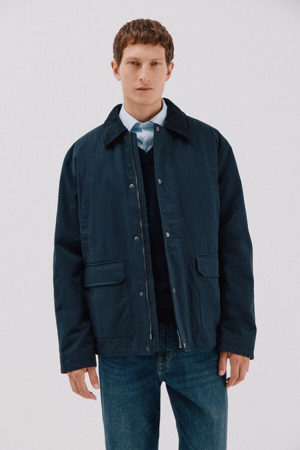 Cortefiel Jacket with combined neck Navy