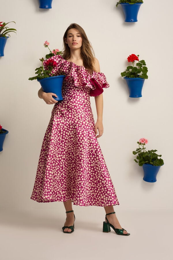 Silbon Saia Event Collection midi estampada Roxo