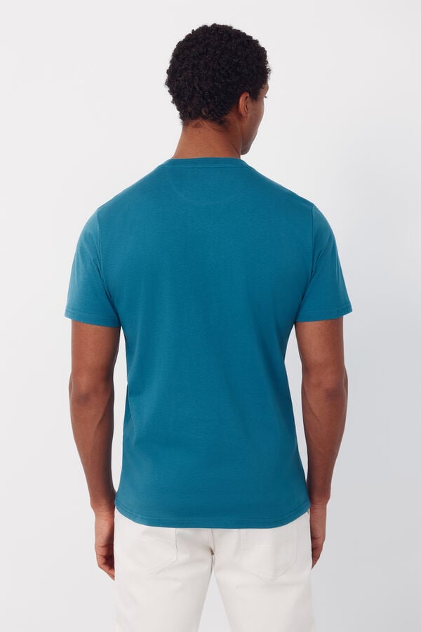 Cortefiel Embroidered T-shirt Blue