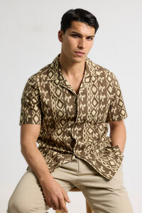 PuroEGO Camisa de linho estampada