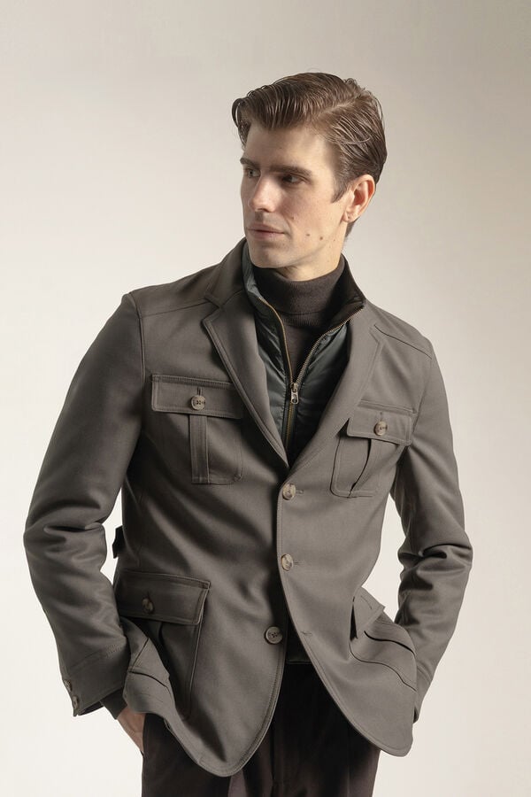 PuroEGO Jaqueta safari cáqui Verde