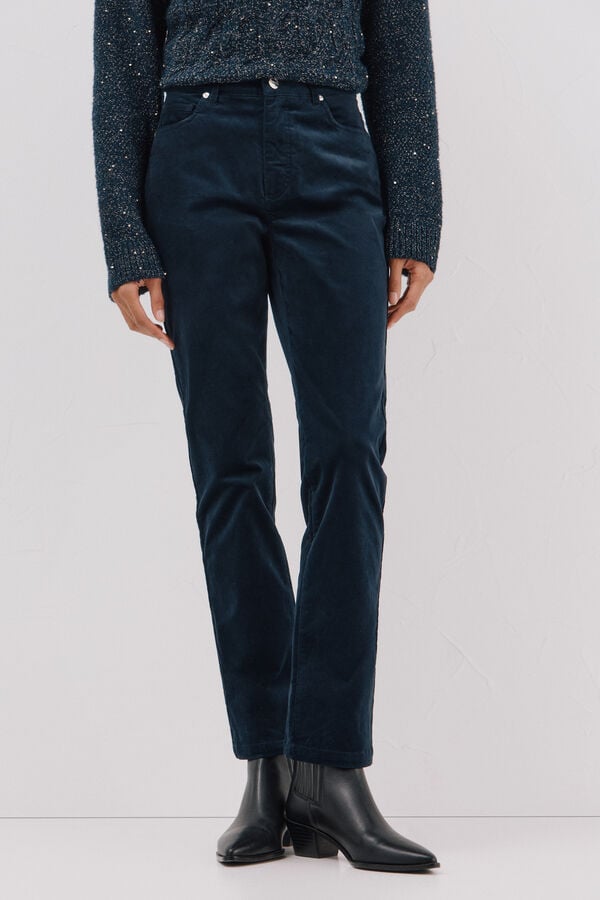 Cortefiel Sensational velvet trousers Navy