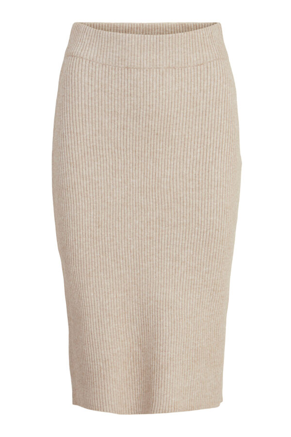 Cortefiel Jersey-knit pencil skirt Brown