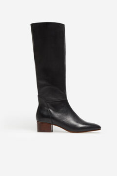 Cortefiel High nappa leather boot Black