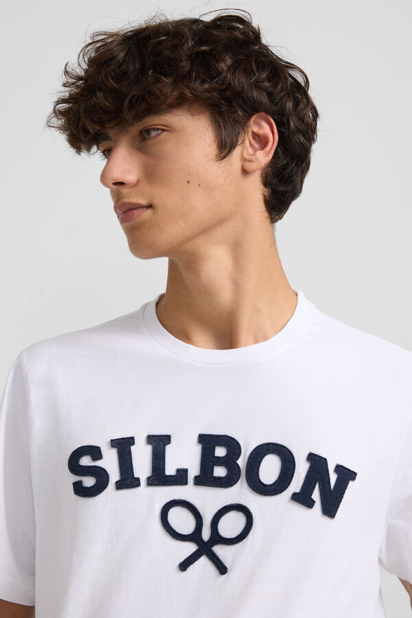 Silbon Camiseta raquete Silbon meia Branco