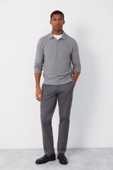 Cortefiel Regular microprint chinos trousers Grey