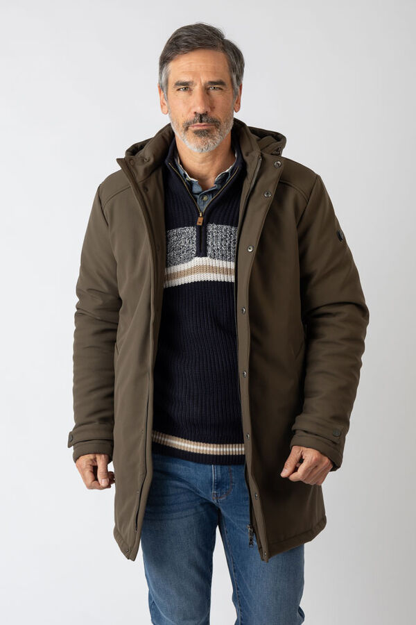 Privata Casaco longa com capuz Verde