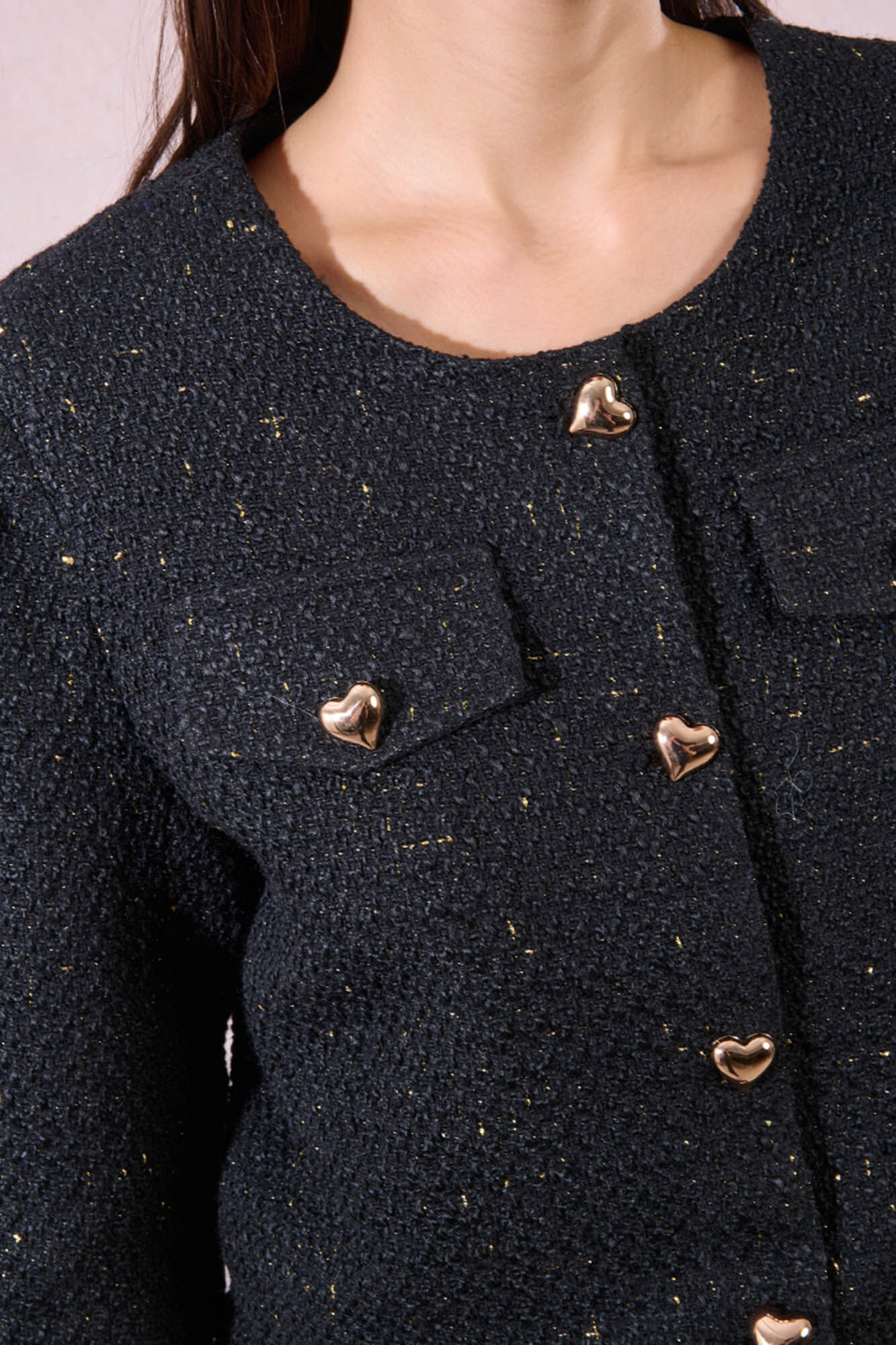 Molly Bracken Casaco de manga comprida com detalhe de cora&ccedil;&atilde;o