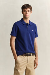 Gant Polo Regular Fit Shield de piqu&eacute; Azul