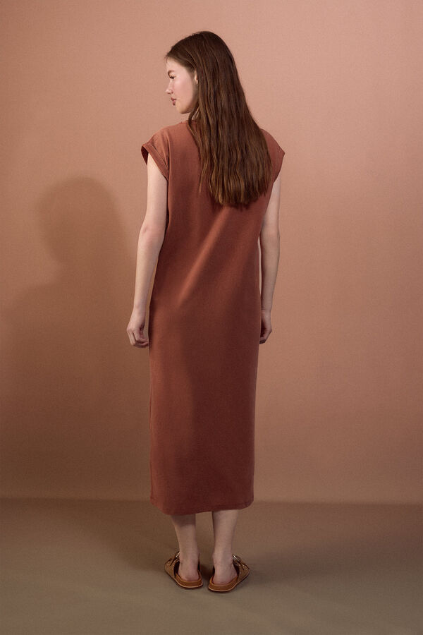 Slowlove Vestido tachas Marr&oacute;n