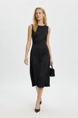 Selected Vestido midi sem mangas Preto