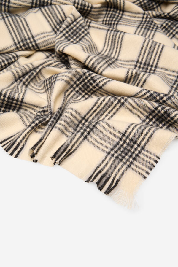 Cortefiel Tartan checked scarf Printed white