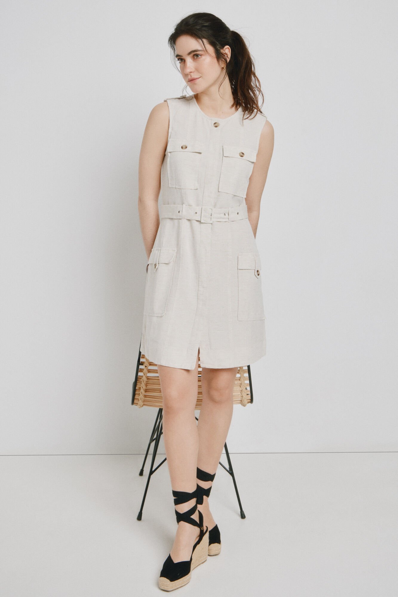 Vero Moda Vestido curto estilo safari