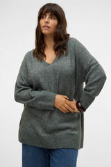 Vero Moda Curve Suéter básico com decote bico size Verde