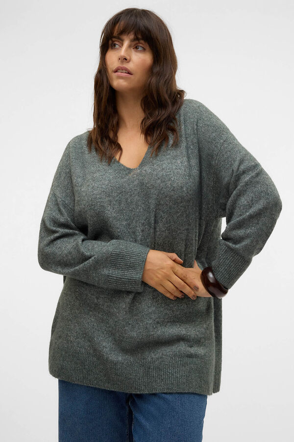 Vero Moda Curve Suéter básico com decote bico size Verde