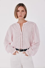 Cortefiel Striped openwork blouse Lilac