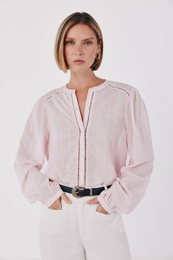 Blusa rayas entredós