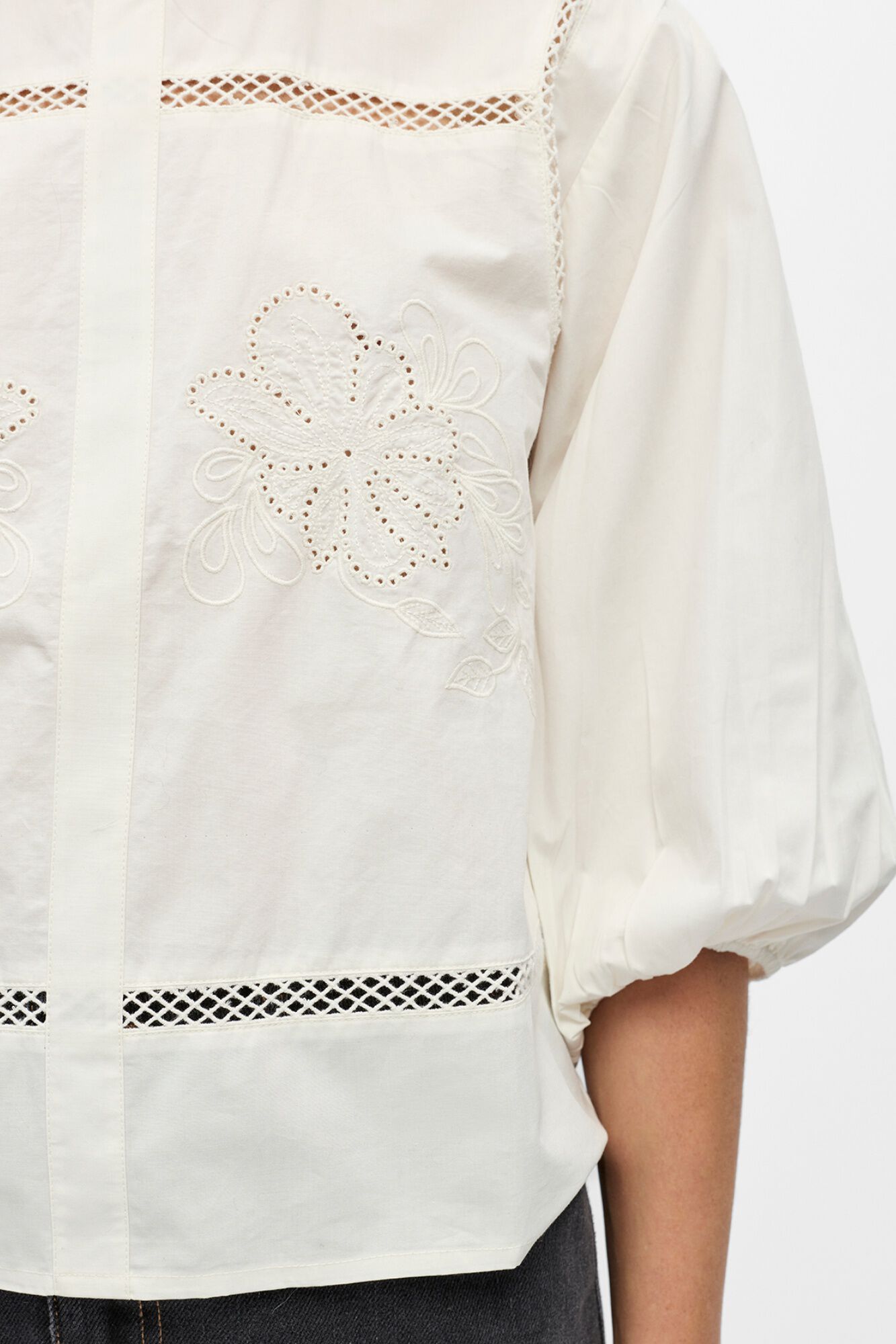 Object Blusa bordada em algod&atilde;o