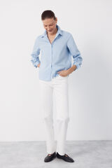 Cortefiel Poplin shirt Blue