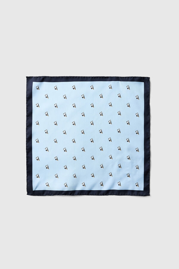 Selected Men's silk scarf Blue