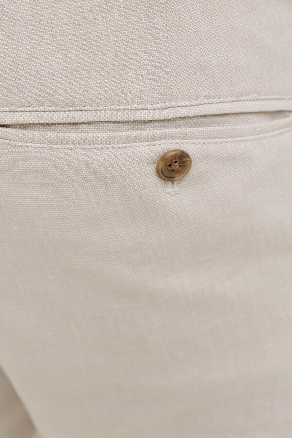 Jack & Jones Cal&ccedil;a de vestir em linho Tostado