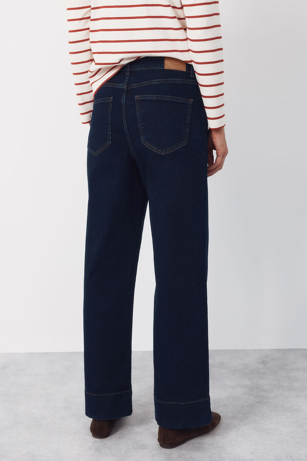 Cortefiel Palazzo jeans with buttons Blue