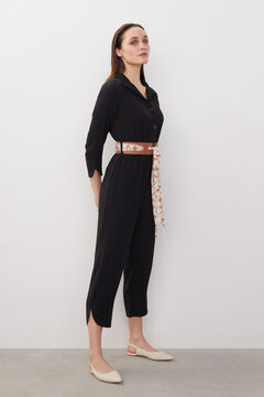 Cortefiel Jumpsuit with belt and scarf Black