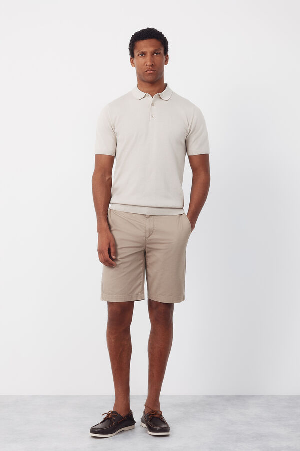 Cortefiel Bermuda chinos regular print Beige