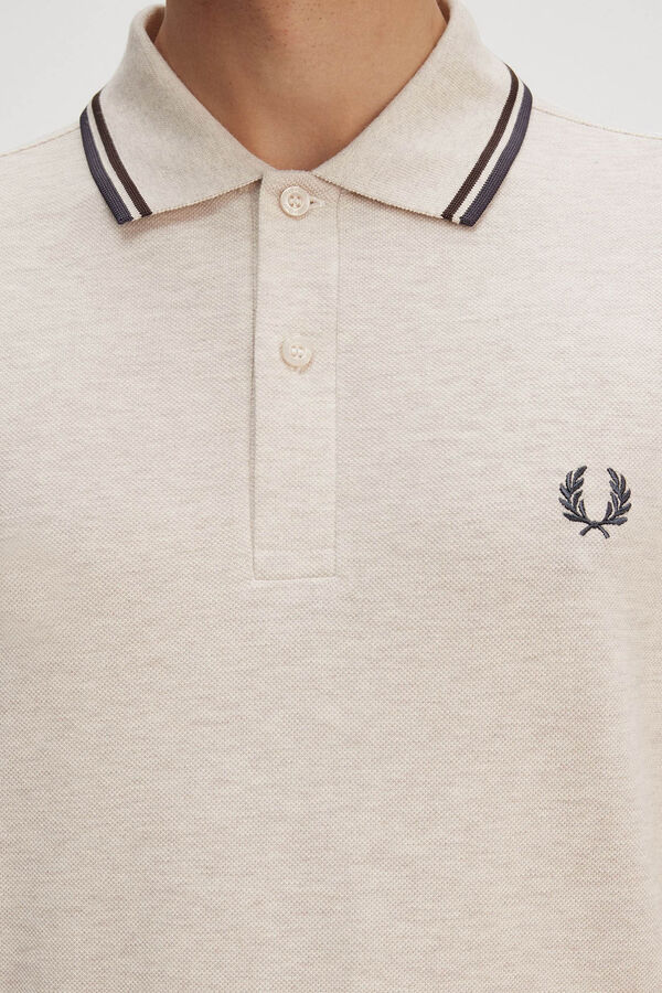 Fred Perry Polo com acabamento em duas listras Tostado