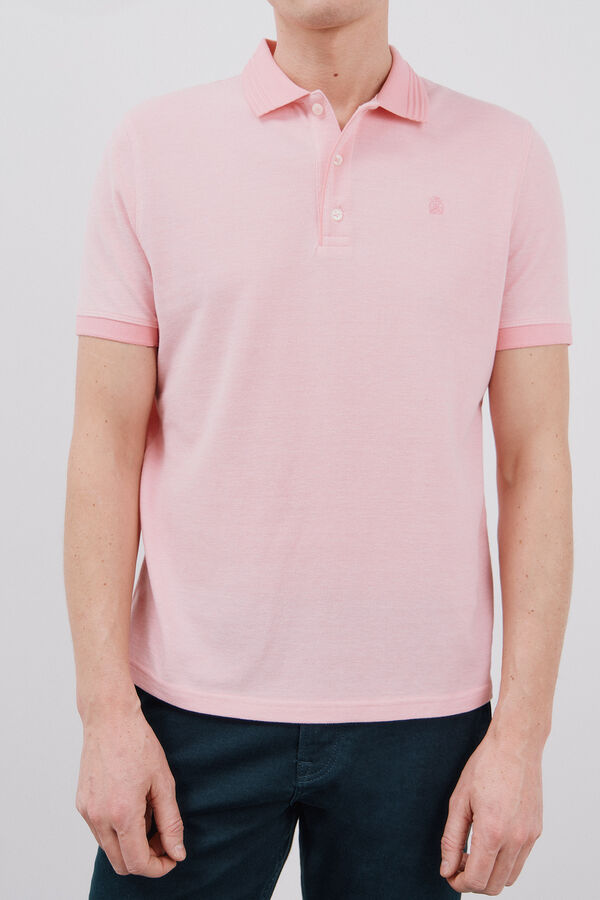 Cortefiel Oxford polo shirt Coral