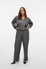 Vero Moda Curve Top lúrex manga larga talla grande Gris
