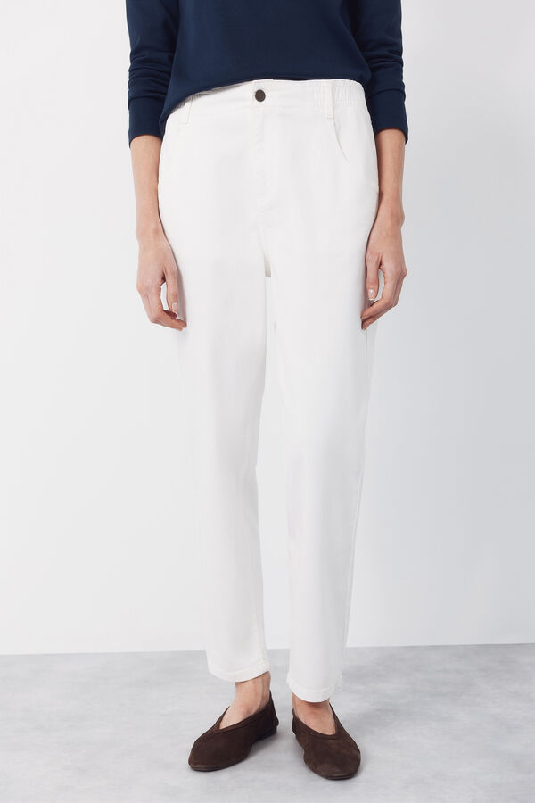 Cortefiel Jeans Easy Fit White