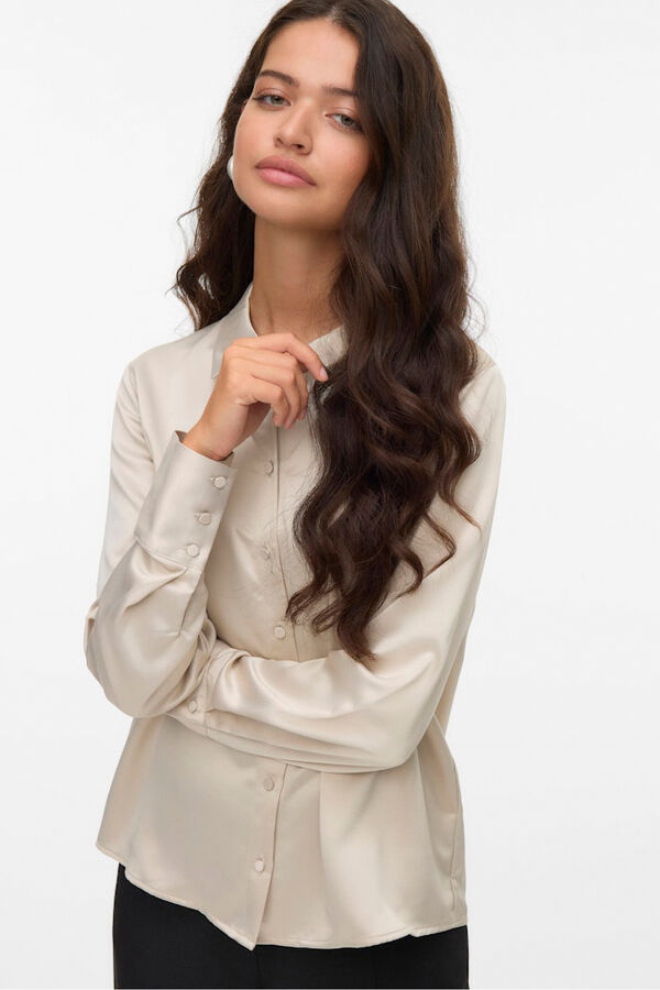 Vero Moda Camisa de cetim lisa Cinzento