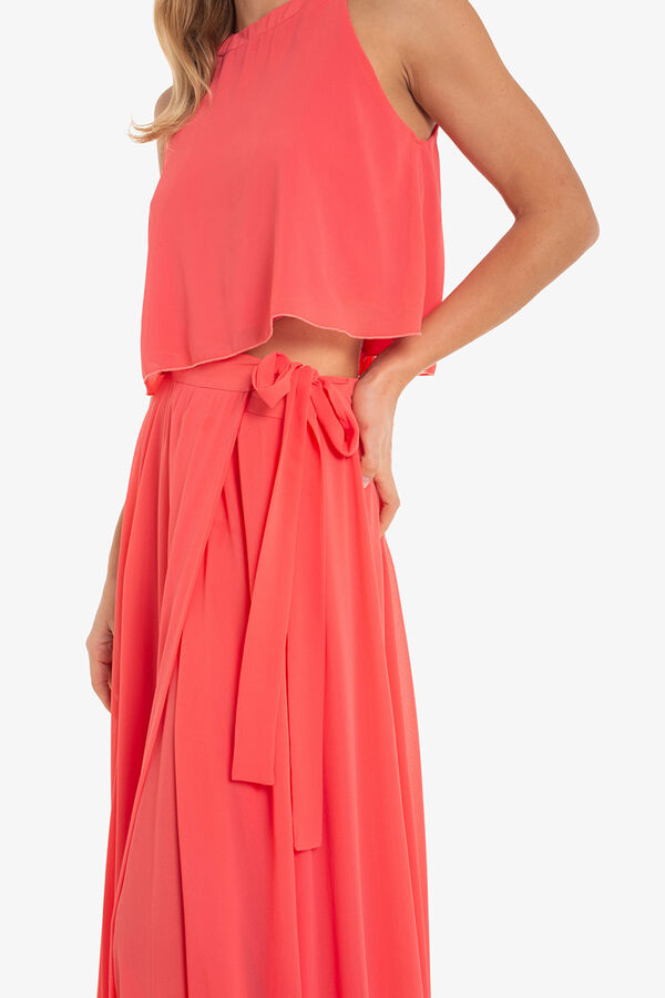 Cuplé Saia maxi saia de páreo Vermelho