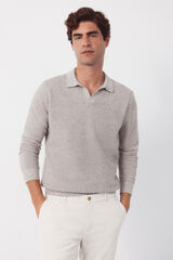 Cortefiel Torzal long sleeve polo shirt Beige