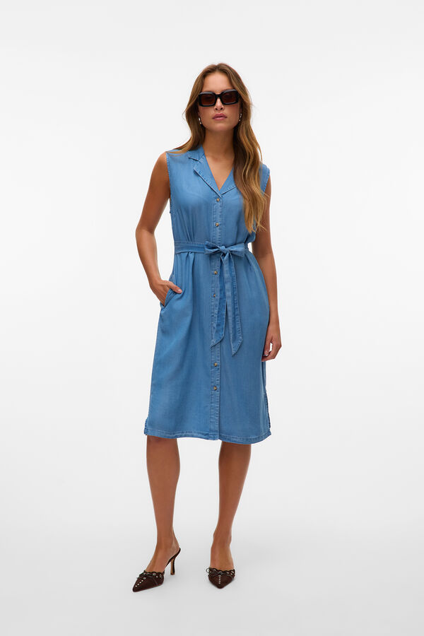 Vero Moda Vestido midi camiseiro Azul