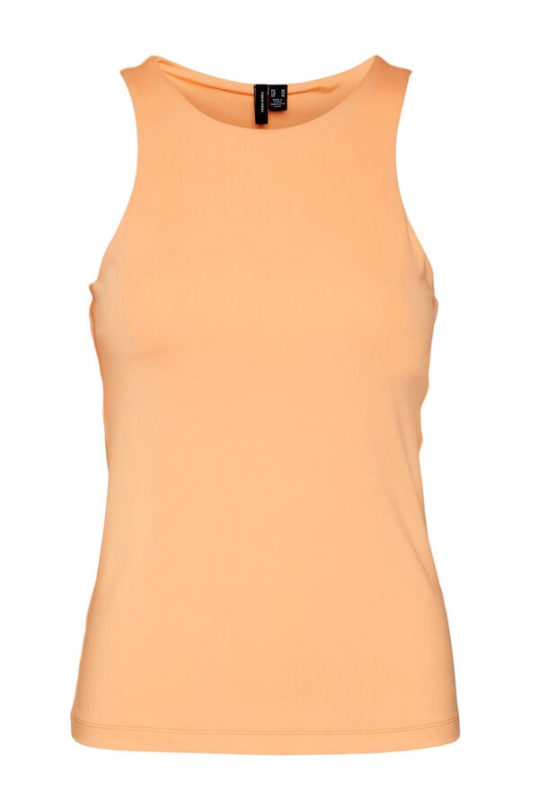 Cortefiel Women's vest top with round neck Orange