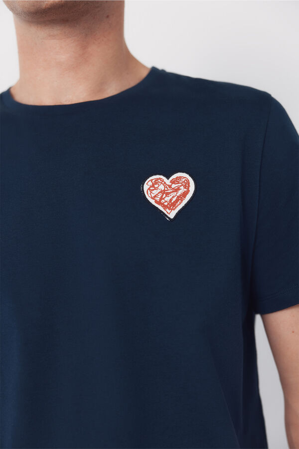 Cortefiel Little hearts t-shirt Navy