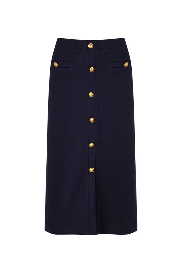 Cortefiel Jersey-knit -up buttons Navy