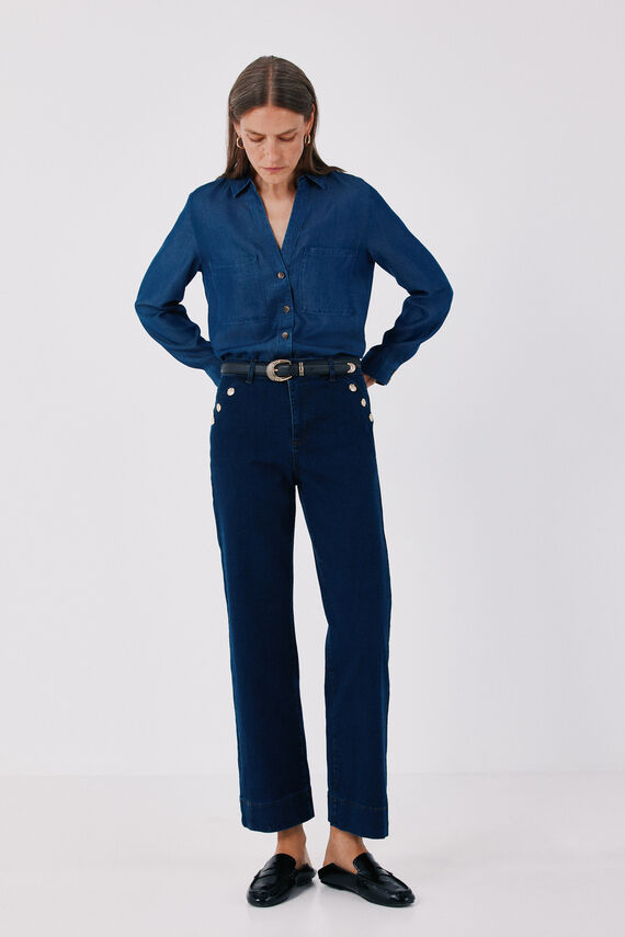 Jeans Palazzo Botones